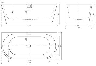 Акриловая ванна Sancos First FB10 170x80см белый